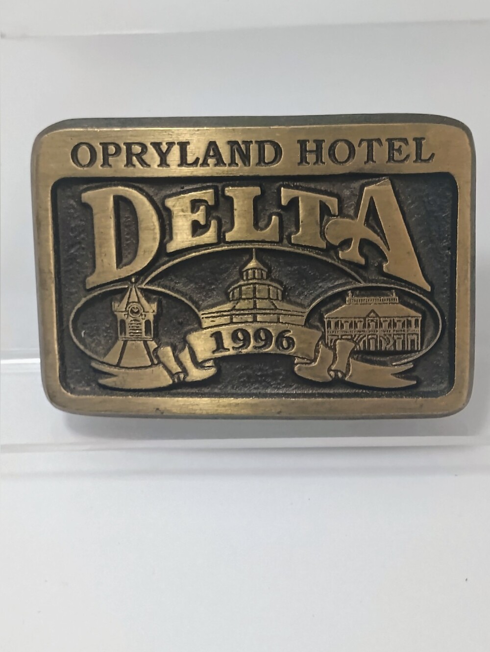 Source Unknown Brass-Tone Delta Opryland Hotel Belt Buckle